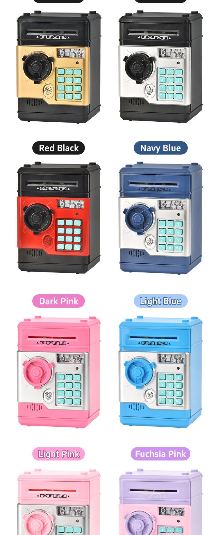 Home & Garden Mini ATM Children's Fingerprint Banknote Verification Password Lock Piggy Bank Toy Boys Girls Toy Gift_voghion.com