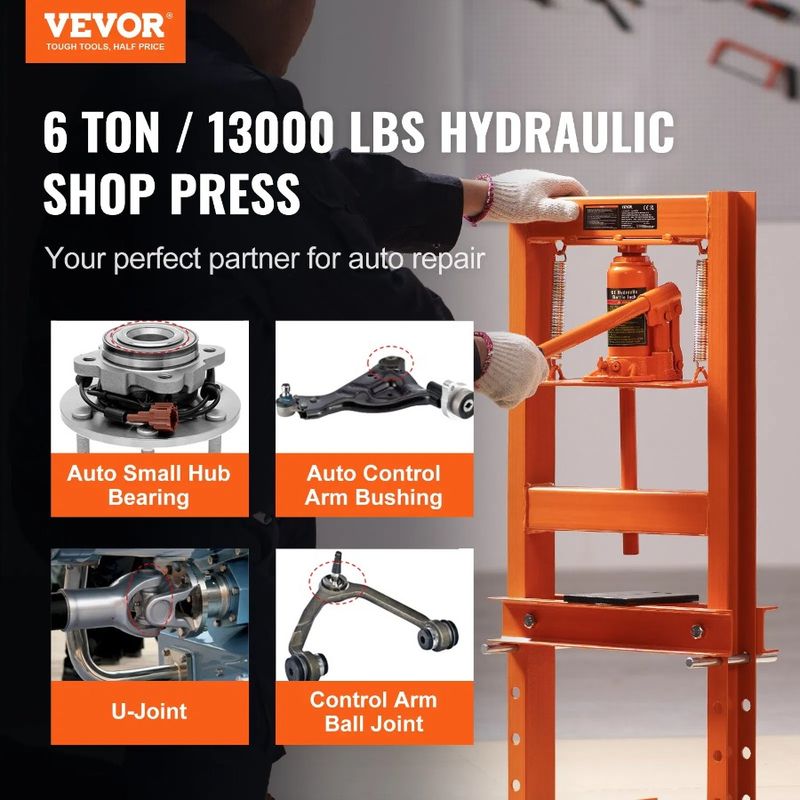 Hydraulic Shop Press Shop Adjustable Floor Hydraul Press 6 Duty Press Hydraulic With HFrame Shop Plates Heavy Ton Press Garage_voghion.com