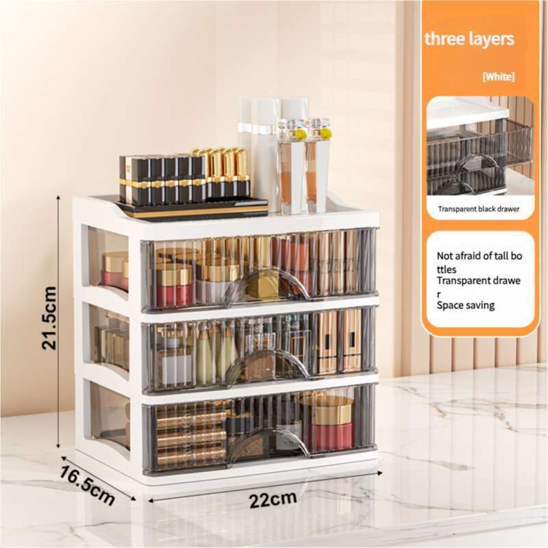Nou sertar de lux ușor, stil desktop, multistrat, cosmetice transparente, cutie de depozitare pentru masă de toaletă, organizator de dulap_voghion.com