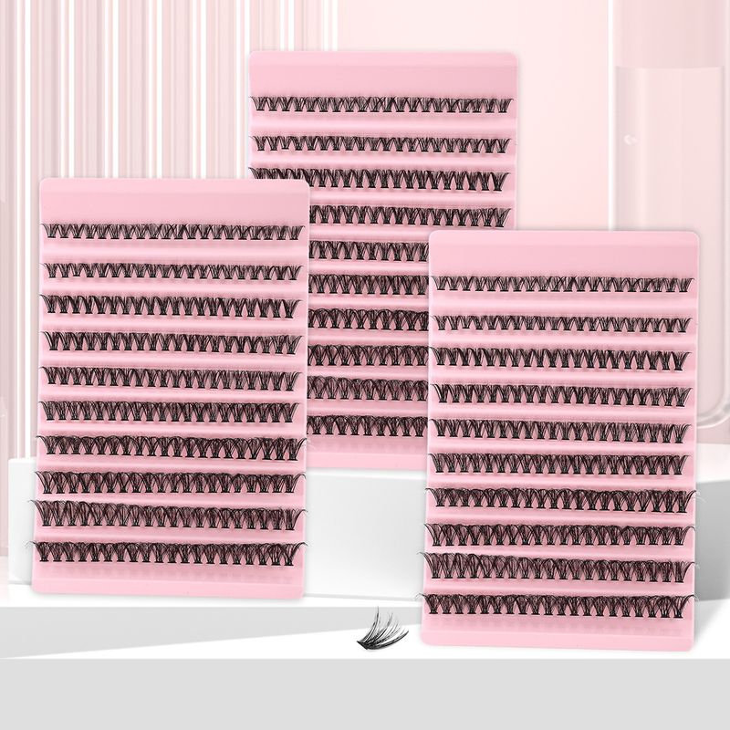 Faux cils segmentés en grappe unique, faux cils 30D 100D, naturels, épais, courbés en D, greffés_voghion.com