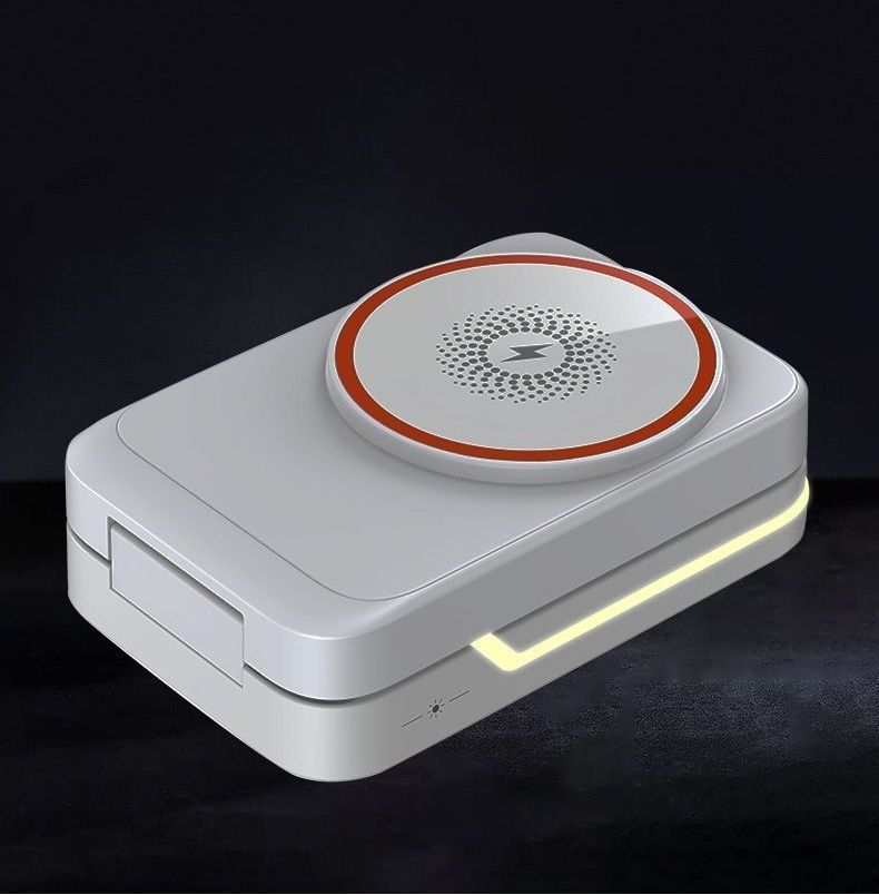Internet Celebrity Verticale Opvouwbare 3-in-1 Magnetische Bureaublad Sfeer Licht Telefoonstandaard Draadloze Oplader_voghion.com