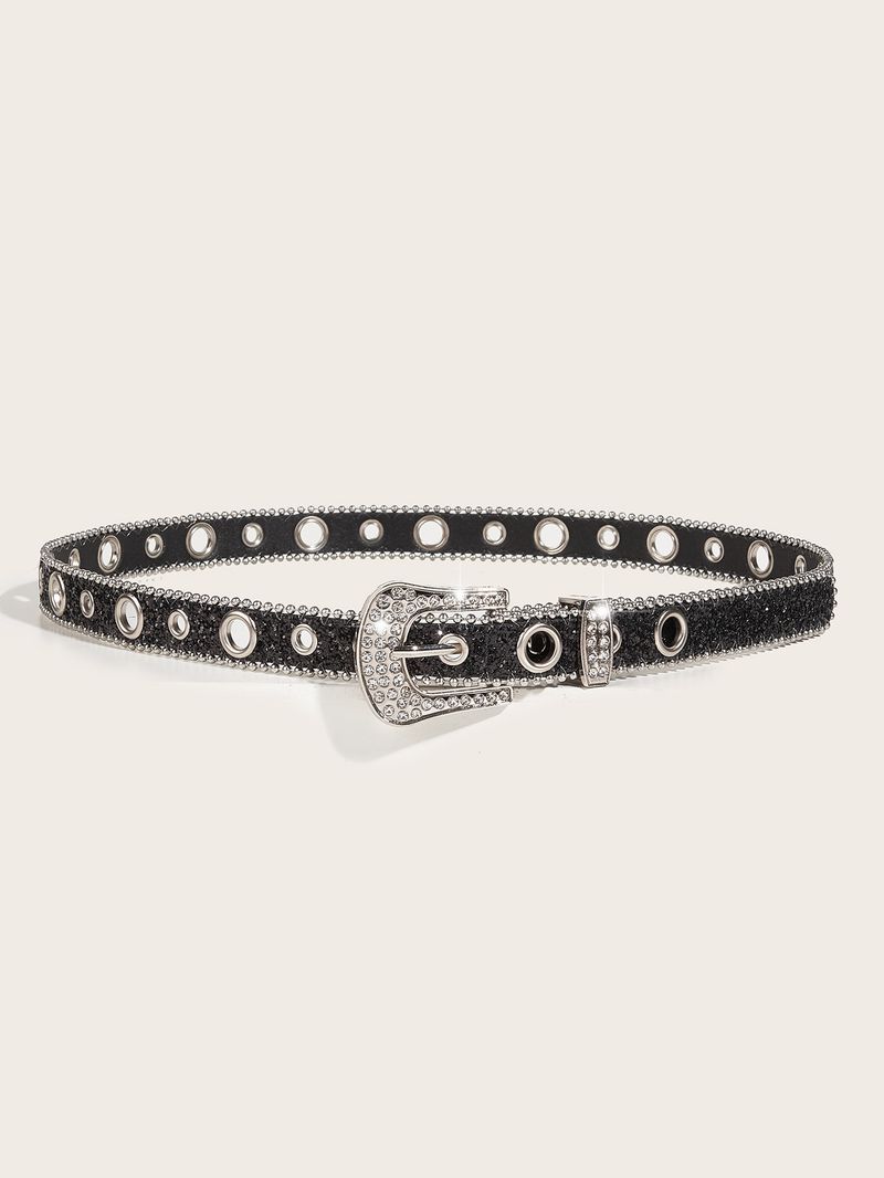 Nouvelle ceinture européenne et américaine pour filles sexy, mode féminine, style tendance et brillant, boucle diamant occidentale Y2K, ceinture large, chaîne de taille_voghion.com