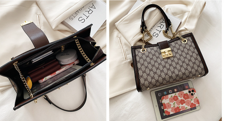 High-quality Bags For Women 2023 New Fashion Live Broadcast Large-capacity Tote Bag Printed Chain Portable Shoulder Bag For Women_voghion.com