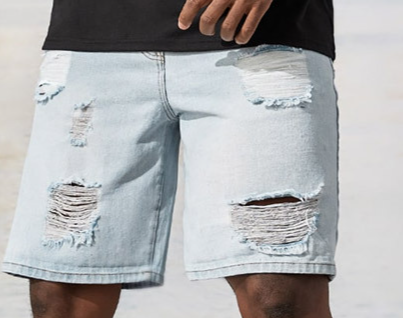 Herrenbekleidung Neue Denim-Shorts im Stil lässige zerrissene Jeans Herren-Streetstyle Coole Shorts locker gerade große Größe_voghion.com