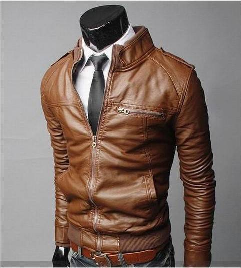 Herrenbekleidung Motorrad Lederjacke Lederjacke schmale Herren Lederjacke_voghion.com