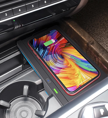 PSZ1018S (PSFC1018) Cargador inalámbrico exclusivo para teléfono móvil para automóvil X5, X6 (2019-2022) Indicador de nivel de cargador de automóvil Cargador OEM Estándar de carga inalámbrica QI_voghion.com
