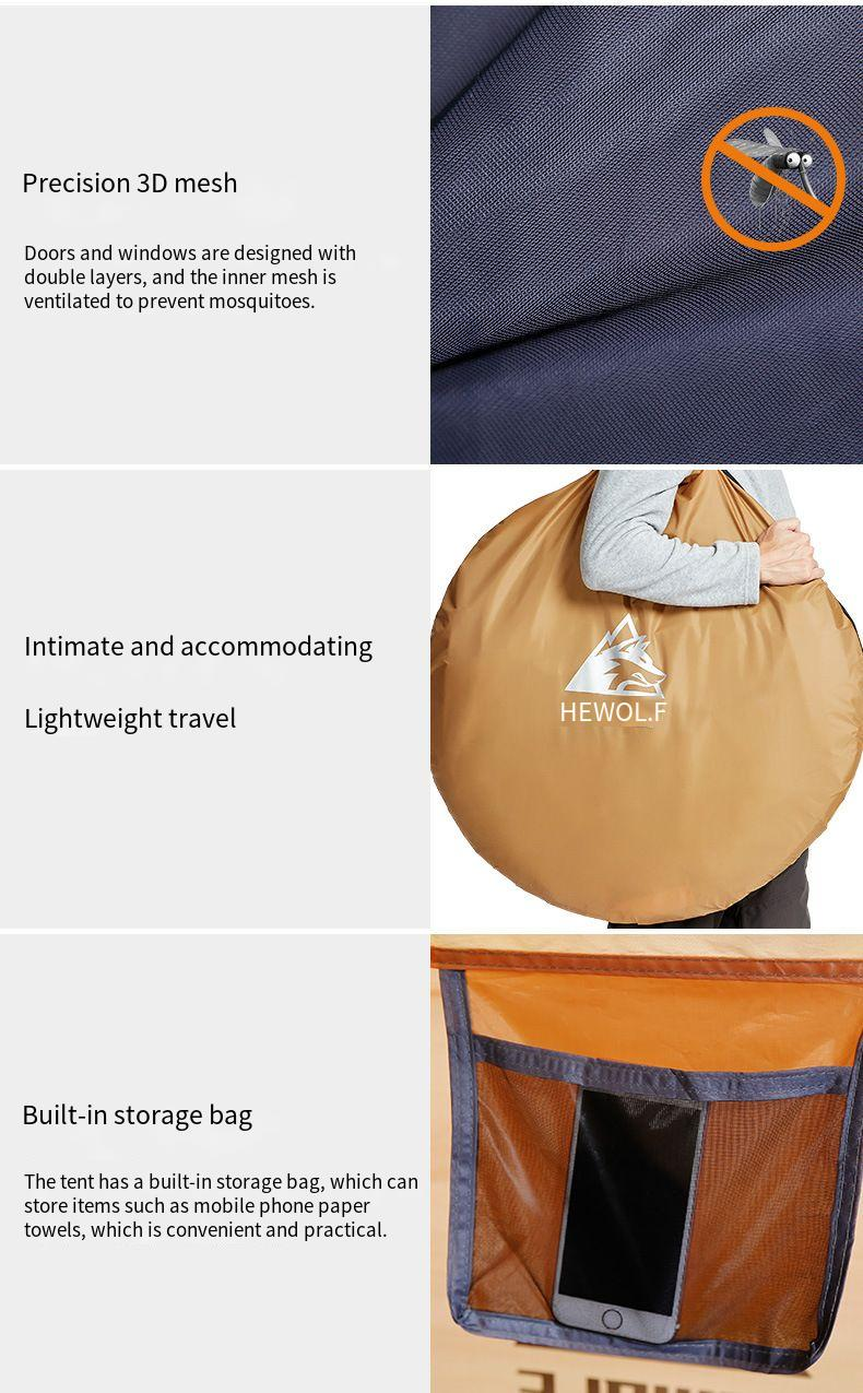 Outdoor Boat Shaped Tent Fully Automatic Sunscreen Hand Throwing Tent Outdoor Quick Opening Tent Camping Windproof Camping Tent_voghion.com