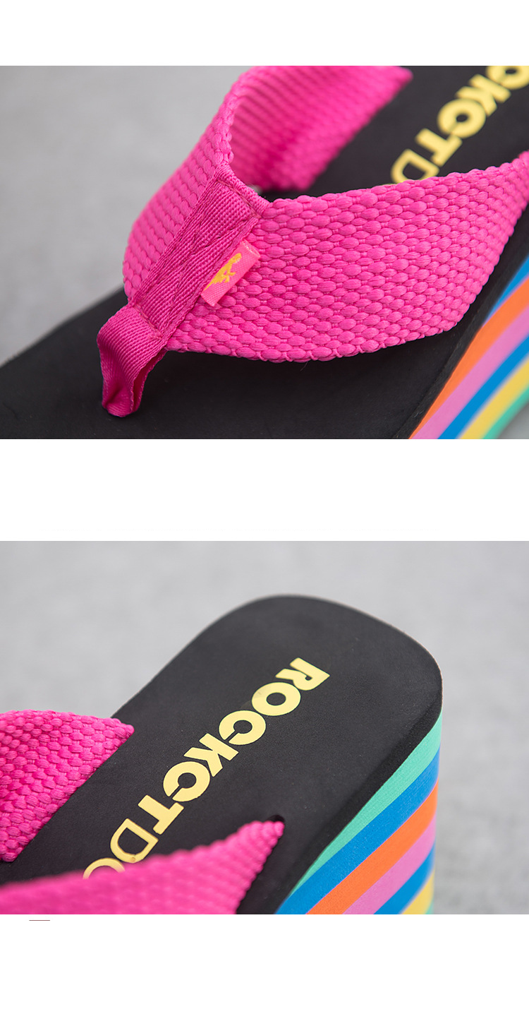 Scarpe da donna estive, sandali con suola spessa arcobaleno, infradito con tacco super alto, infradito da spiaggia casual da donna, scarpe primaverili colorate da donna_voghion.com