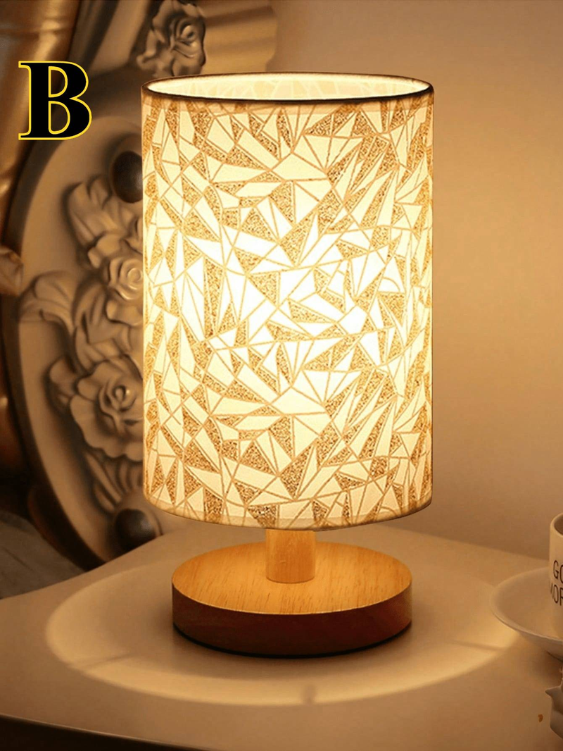 1pc Modern Nordic Wooden Frame Linen Desk Lamp Light In The Bedroom Warm Led Lamp Usb Power Supply Creative Bedside Lamp For Bedroom Living Room_voghion.com