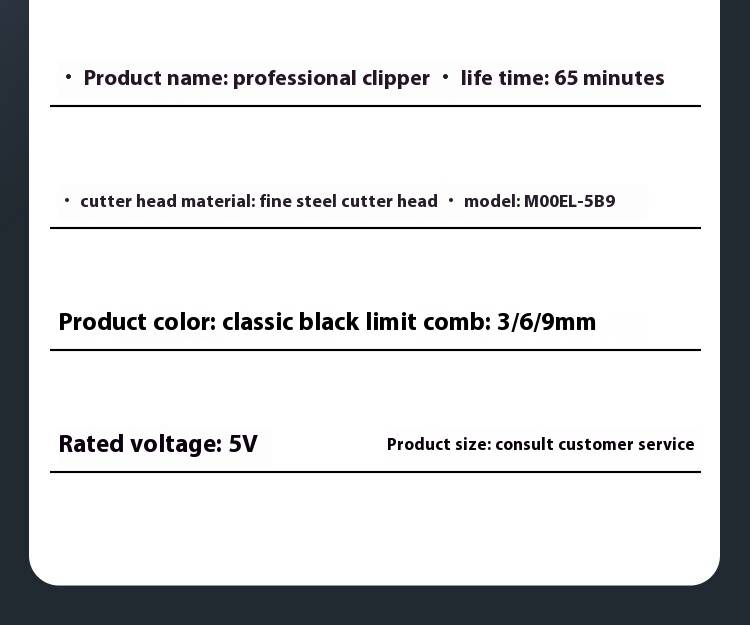 Professional Cordless Hair Clipper – Titanium Alloy Blade For Precision Fades, Bald Cuts & Beard Trimming (Black/White, 90min Fast Charge)_voghion.com