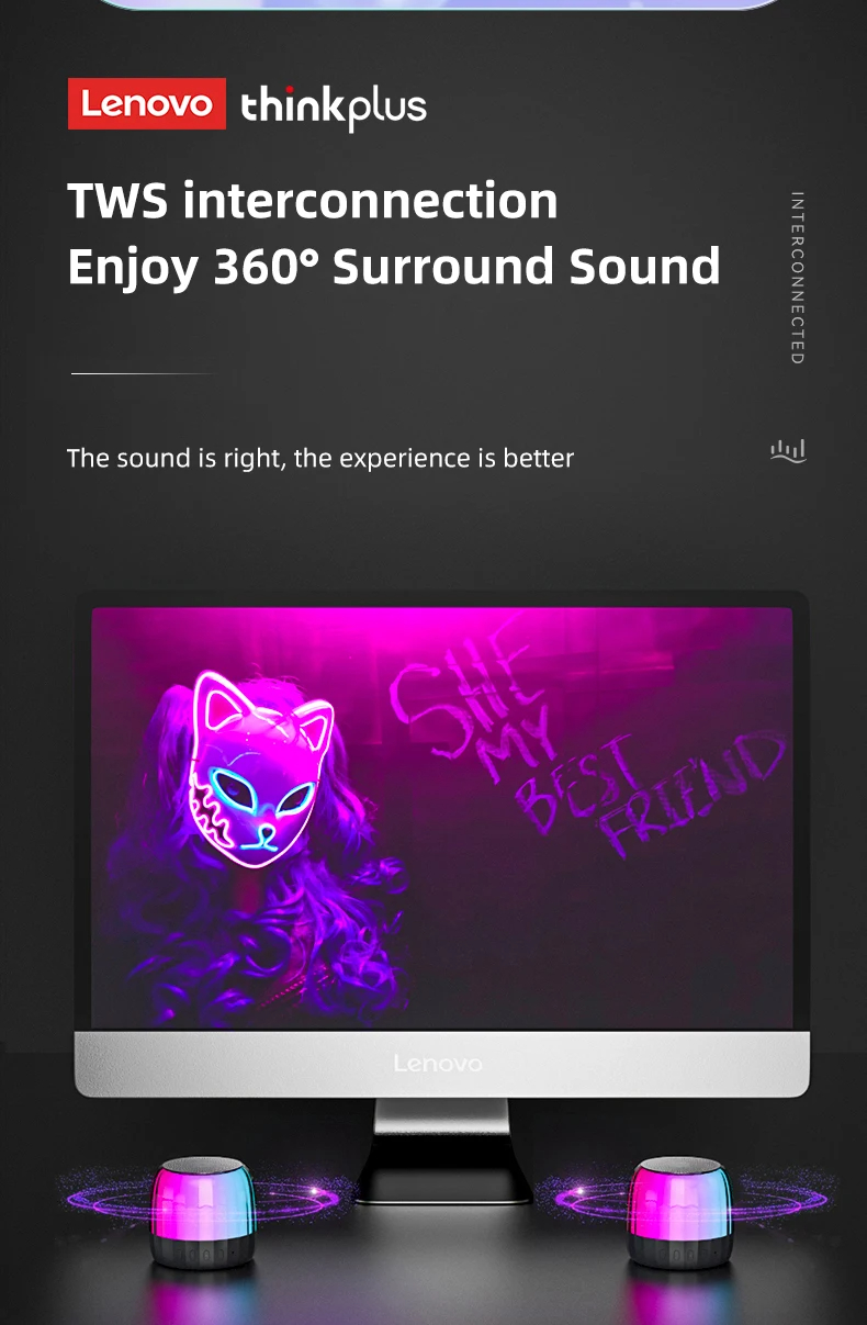 Original Lenovo K3 Plus Wireless Bluetooth Speaker Portable Music Player Cool RGB SoundBox Low Latency HiFi Stereo Loudspeaker_voghion.com