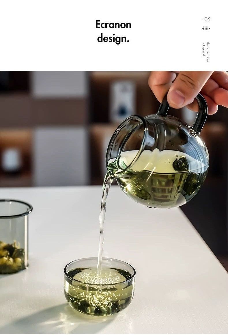 3-piece Set Of Thickened Glass Tea Cups With Lids, Round And Fun Tea Cups, Heat-resistant High Borosilicate Glass Flower Tea Office Cups_voghion.com