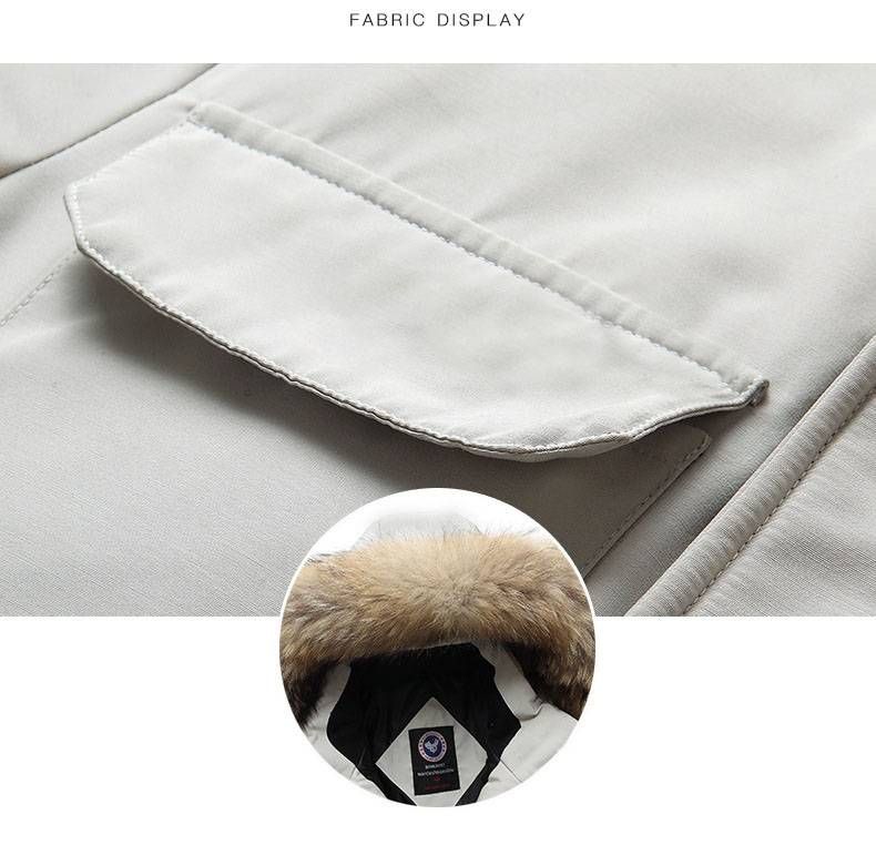 2025 Parker Autumn And Winter Men's Hooded Thickened Large Fur Collar Cotton Coat Large Size Casual Cotton Coat_voghion.com