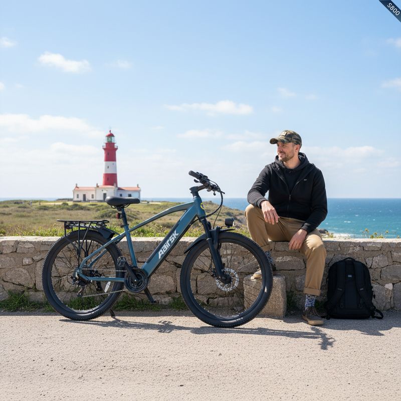 Bicicleta elétrica Aairsk S800 para adultos, bateria de 36V 13Ah, trava com cartão inteligente_voghion.com