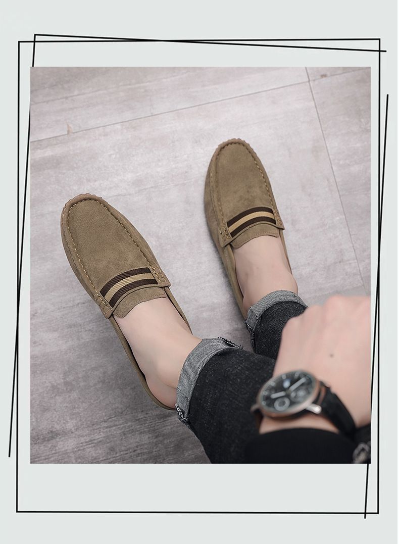 Neue, leichte Bean-Schuhe für Herren, sommerliche Ein-Fuß-Passform, atmungsaktiv, lässig, mit halber Stütze für Herren_voghion.com