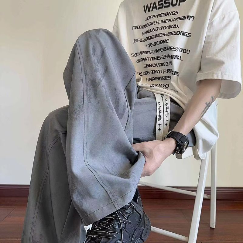 Pantaloni larghi alla moda, comodi e traspiranti, da uomo, estivi, con gamba larga e drappeggio alla moda, in stile tie-dye_voghion.com