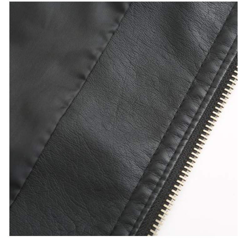 Giacca in pelle PU da donna taglie forti con colletto rialzato Giacca in pelle da donna_voghion.com