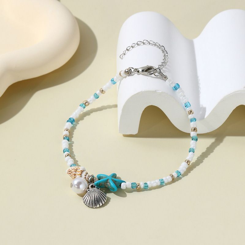 Hot Selling Bohemian Style Starfish Shell Conch Seed Bead Summer Beach Vacation Bracelet_voghion.com