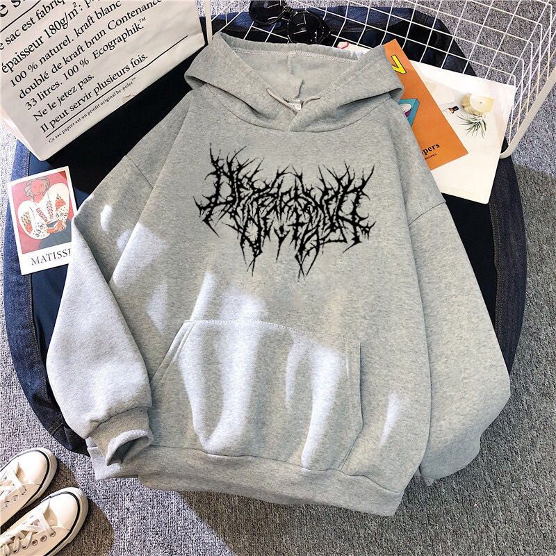 Abbigliamento maschile Felpa con cappuccio oversize gotica Felpa a maniche lunghe Estetica Hip Hop Retro Amici Outfit_voghion.com