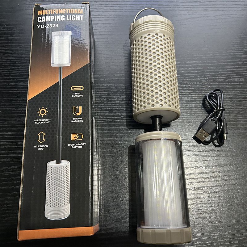 Einziehbare, magnetische, USB-aufladbare Arbeitsleuchte für den Außenbereich mit langer Akkulaufzeit – ideal für Zelt, Camping und Freizeit_voghion.com