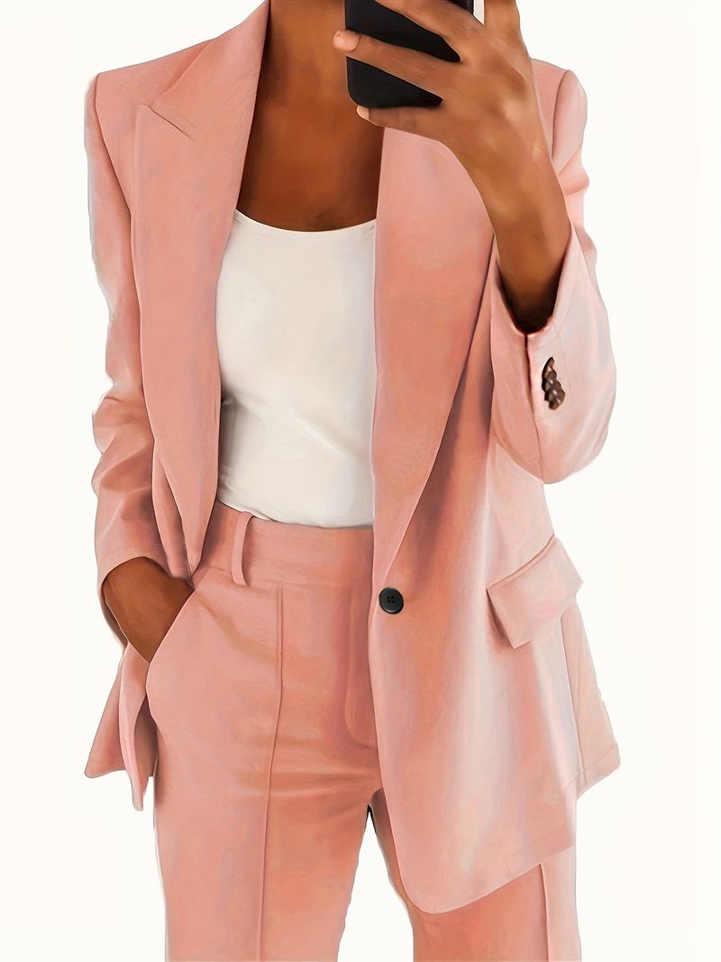 2025s 2025 New Plus Size Women's Fashion Slim Fit Lapel Cardigan Temperament Suit Jacket Pants Set_voghion.com