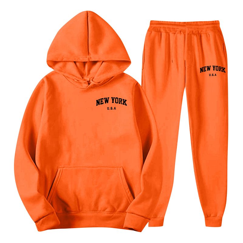 2025 Men's Spring And Autumn Solid Color Hoodie Sweatshirt Trendy Casual Sports Two-Piece Set_voghion.com