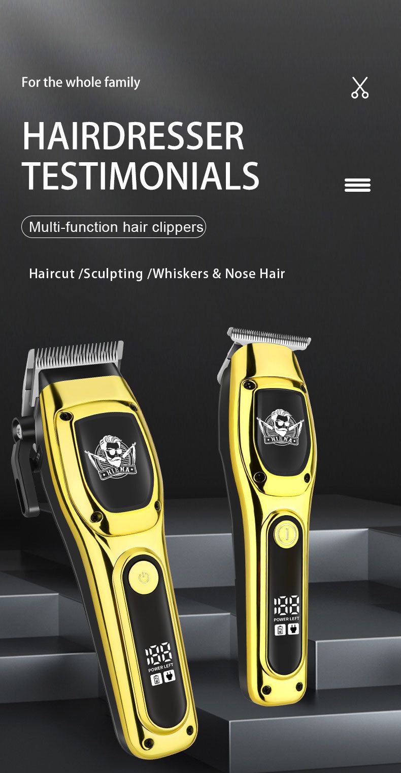 Professional Hair Clipper – Cordless Rechargeable Trimmer For Men’s Bald Fades, Lineups & DIY Haircuts (Stainless Steel Blade, 3-6H Runtime)_voghion.com
