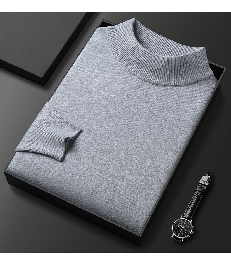 Herren Premium Rollkragenpullover – Leichte Luxus-Strickjacke für Freizeit und elegante Kleidung (Weiß/Schwarz/Camel/Marineblau/Grau, Größen M-4XL, Atmungsaktiv_voghion.com