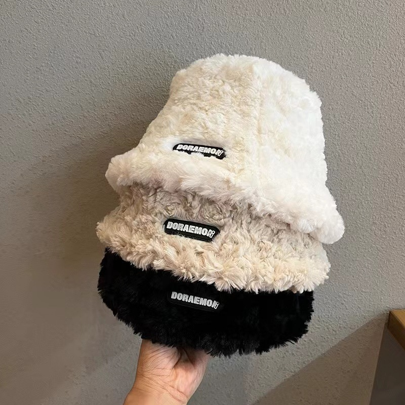 Autumn Winter Plush Bucket Hat Women Thicken Warm Fisherman Hats Korean Version Fashion Sunscreen Basin Caps 2024 New_voghion.com