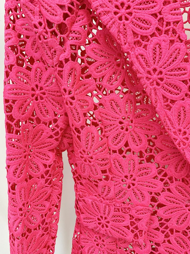 Damenbekleidung auf Lager Neue Mode Slim Fit Wasserlöslicher Spitzenanzug Hosenanzug Zweiteiliger_voghion.com