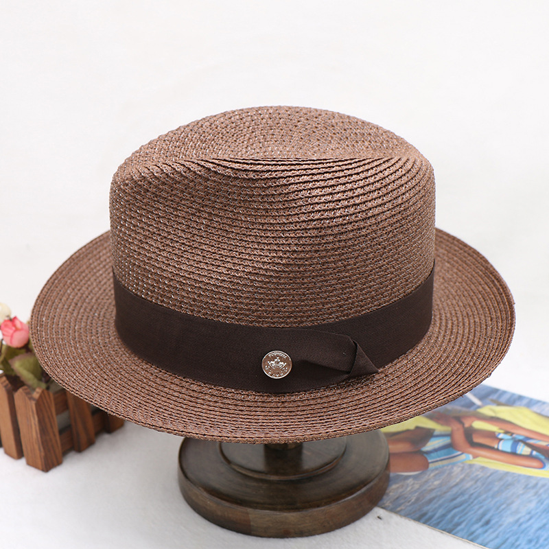 papyrus fine braid top hat new product travel shopping versatile spring and summer wide-brimmed jazz hat_voghion.com