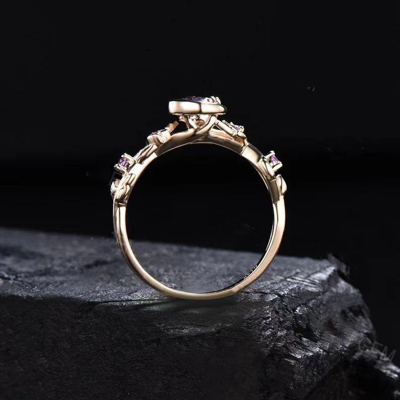 Huajie, nuovo anello di nozze in stile coreano con micro pavé, semplice e alla moda, per donna, con pietra di zircone._voghion.com