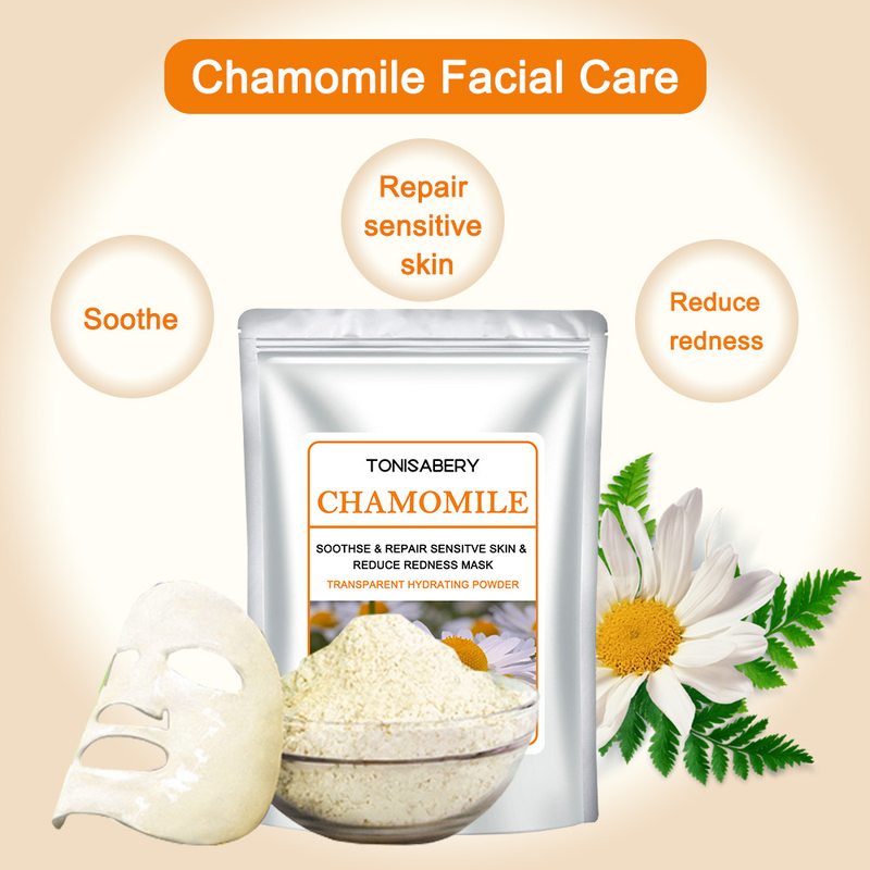 Salone di bellezza maschera viso in polvere idratante con pellicola morbida da 100 g, camomilla e rosa_voghion.com