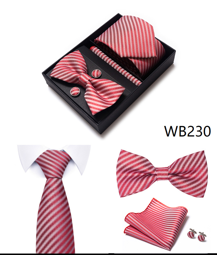 Gravatas e lenços masculinos, conjunto de gravatas masculinas, caixa de presente, 6 peças, gravata formal de negócios, fabricante de guangzhou_voghion.com