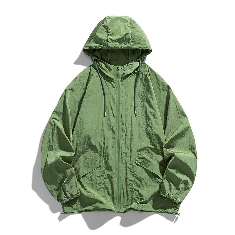 Giacca da lavoro estiva da uomo con cappuccio e protezione solare di qualità imbattibile, modello Tide Brand, giacca casual da esterno in tessuto fresco per strada._voghion.com