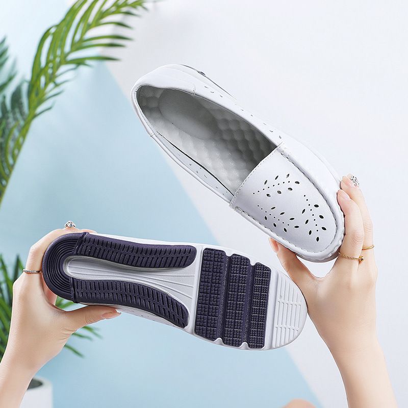Cuscino per infermiera da donna, morbido e traspirante, confortevole, suola spessa, vera pelle estiva, bianco, comodo e medico_voghion.com