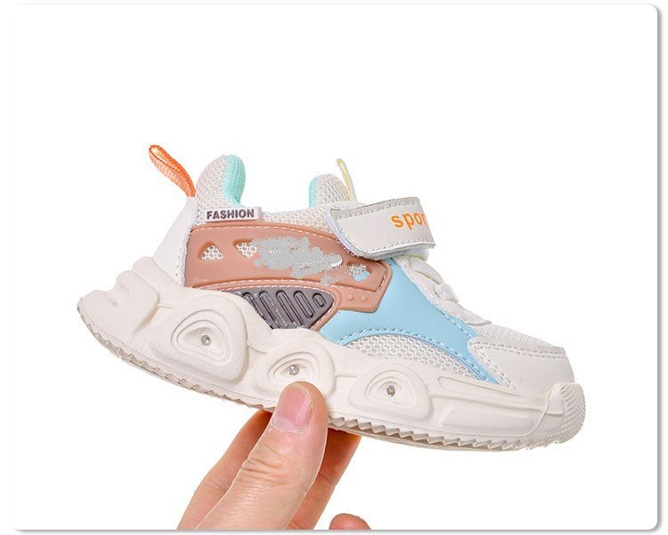 New children's casual sports shoes, boys and girls baby light shoes, children's Velcro mesh shoes, baby toddler shoes_voghion.com