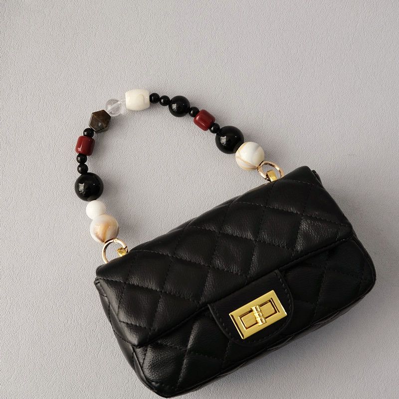 Modieuze persoonlijkheid kralen handgemaakte kleur-blok hars tas handtas acryl kralen ketting_voghion.com