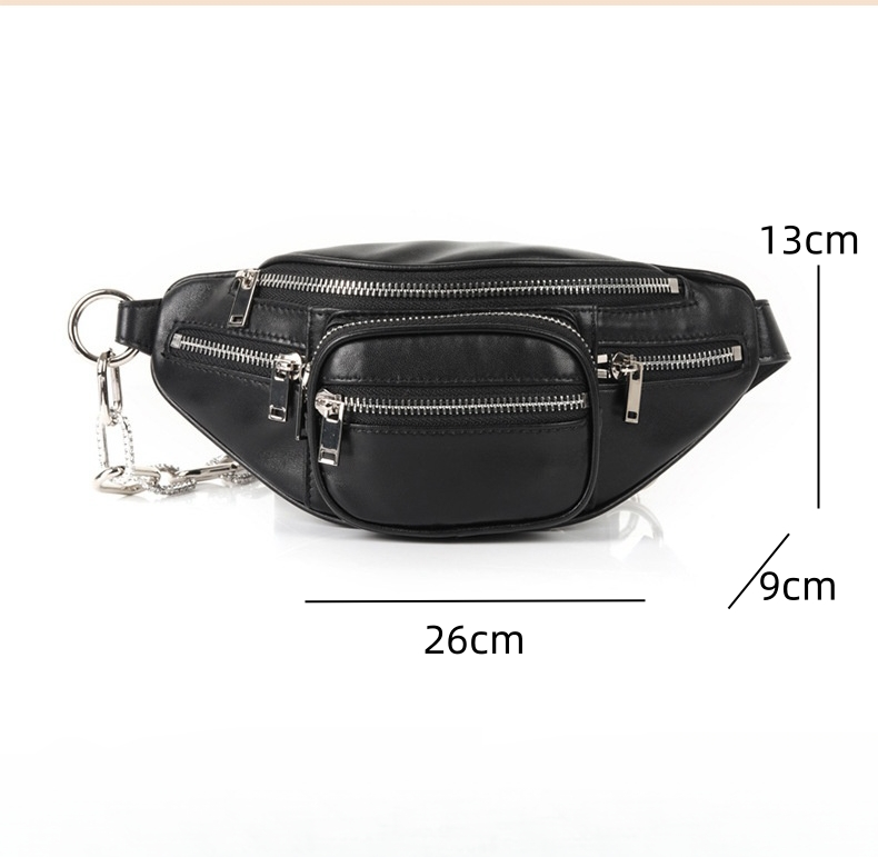 Alexandrian Mini-Internet-Hüfttasche im Designer-Stil, Unisex, berühmte Schaffell-Hüfttasche, Umhängetasche aus echtem Leder, Einzelschulter-Kettentasche_voghion.com