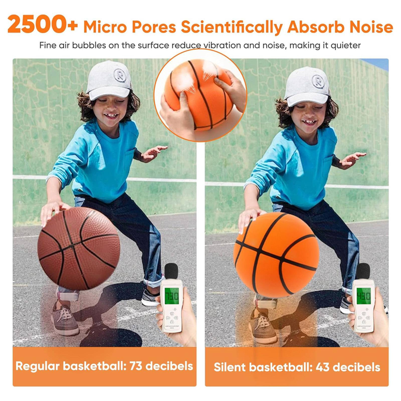 Silent Basketball Dribbling Indoor, Indoor Training Foam Ball Uncoated High-Density, Easy To Grip Quiet Ball For Various Indoor Activities_voghion.com