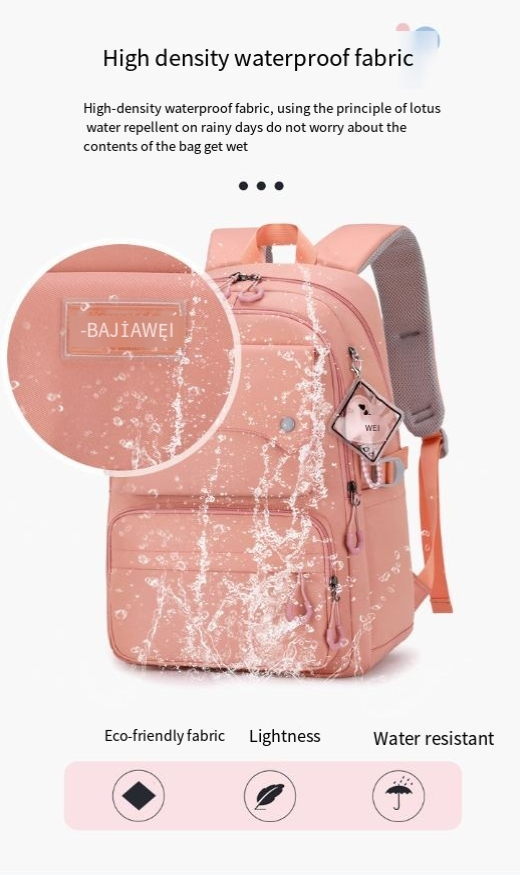 Schülerrucksack, Schultasche für Mädchen, Mittelschüler, Gymnasiasten, große Kapazität, Grundschule der dritten bis fünften oder sechsten Klasse_voghion.com
