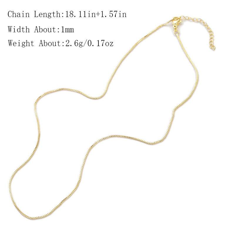 Color preserving 45cm necklace clavicle chain bare chain O shaped chain box chain diy hand adjustable extension chain jewelry_voghion.com