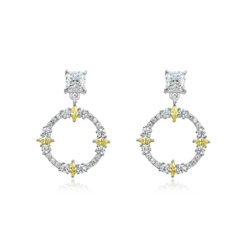 Runde Hoop voller farbiger Edelstein Ohrringe weibliche S925 Silber Eis Blume geschnitten High Carbon Diamant Ohrringe Mode Licht Luxus_voghion.com