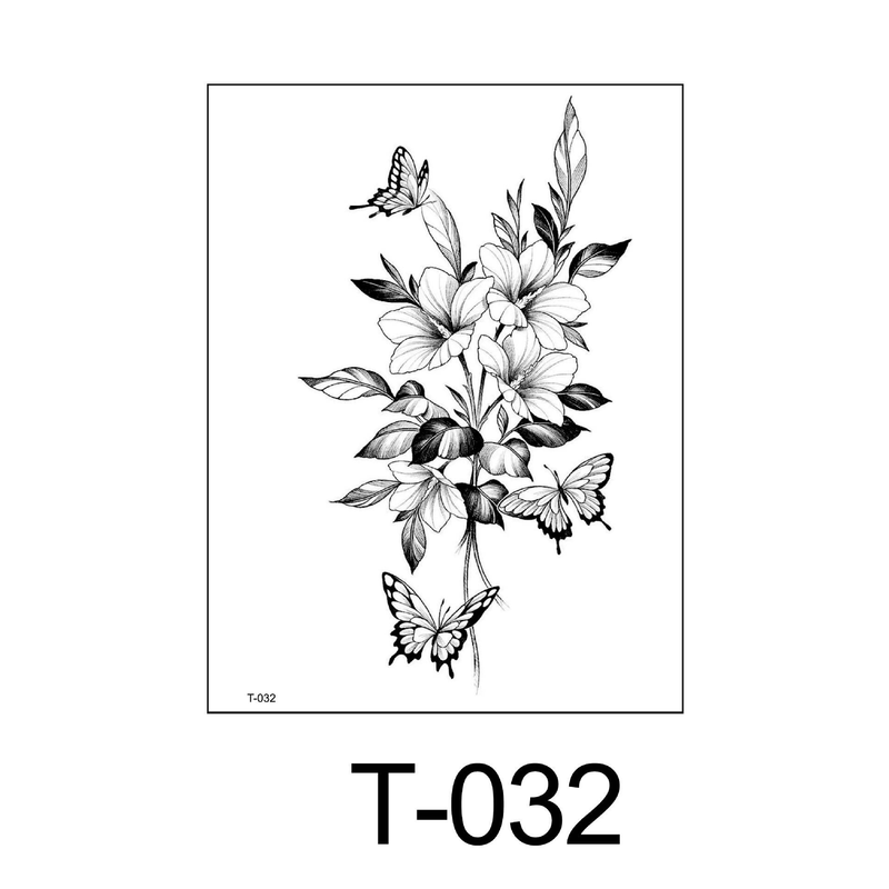 Accessoires de tatouage, nouveaux autocollants de tatouage noirs et blancs, imperméables et durables, autocollants de tatouage de personnalité féminine avancés pour bras sexy_voghion.com
