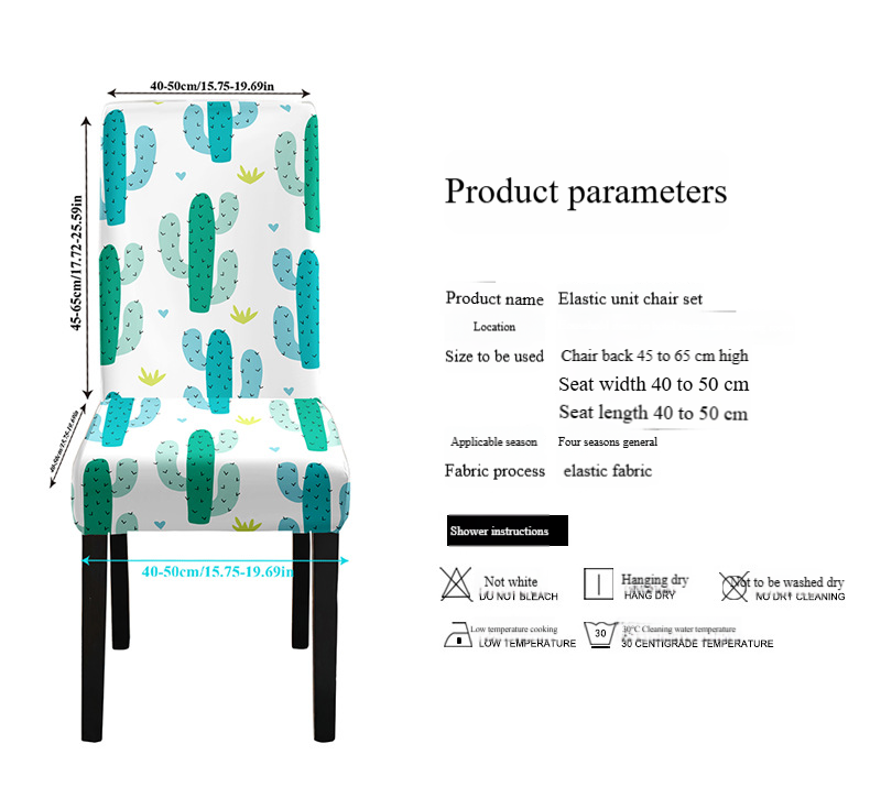 Nordic Style Stretchable Chair Covers - Floral Print, All-Season Use For Home/Dining Room/Hotel (4-Piece Set)_voghion.com