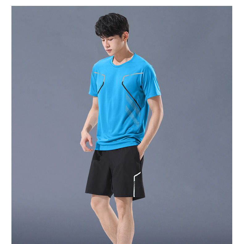 Sportbekleidung Ice Silk Sportswear Anzug Herren Lauf Schnelltrocknende Kleidung T-Shirt Kurzarm Shorts Sommer Fitness Fußball Trainingskleidung_voghion.com