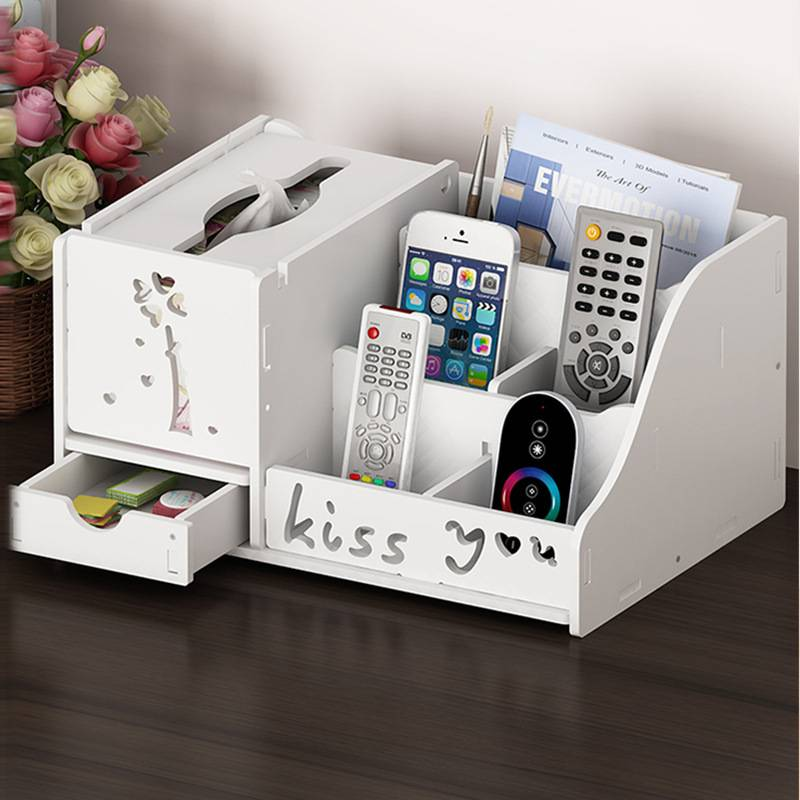 Tissue Box, Living Room, High-end Drawer Style Storage Box, Compartmentalized Remote Control, Desktop Storage Shelf, Multifunctional Paper Box_voghion.com