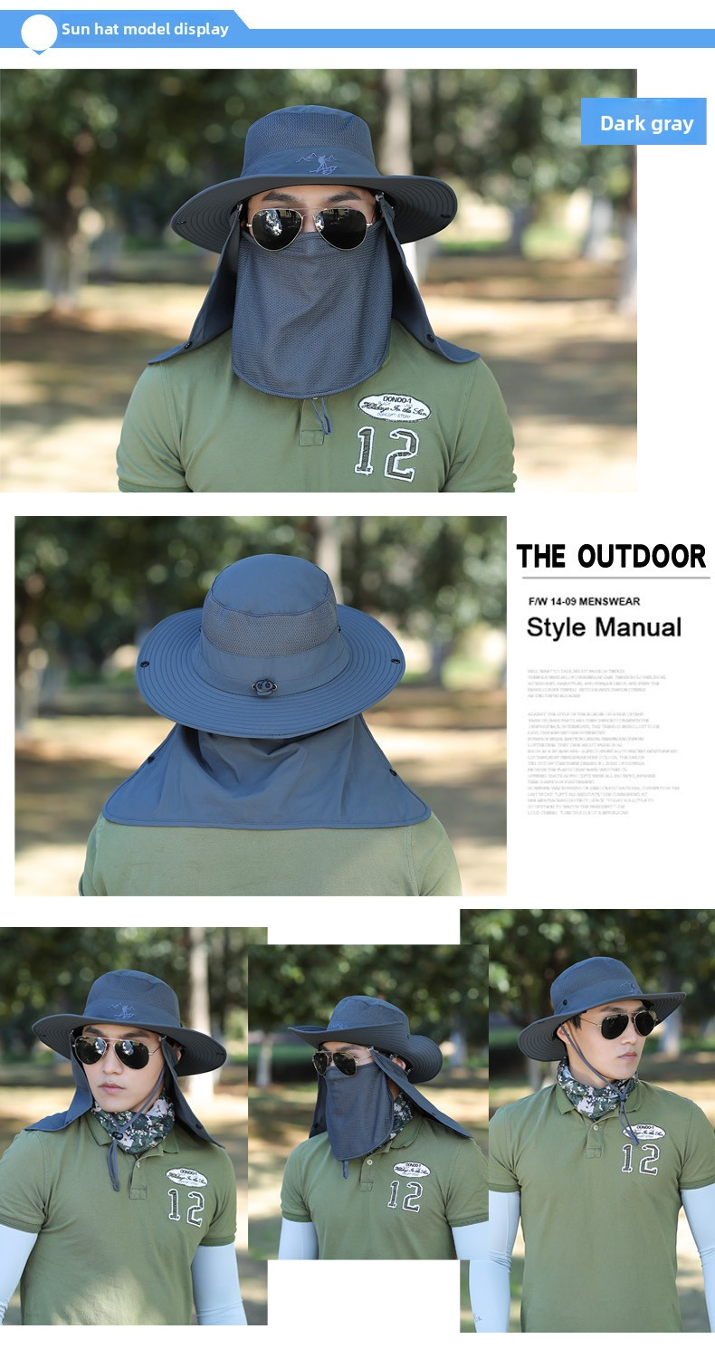 Cappello da sole da uomo e da donna con protezione per il viso - Protezione UV UPF 50+, asciugatura rapida e traspirante per escursionismo/pesca/campeggio_voghion.com