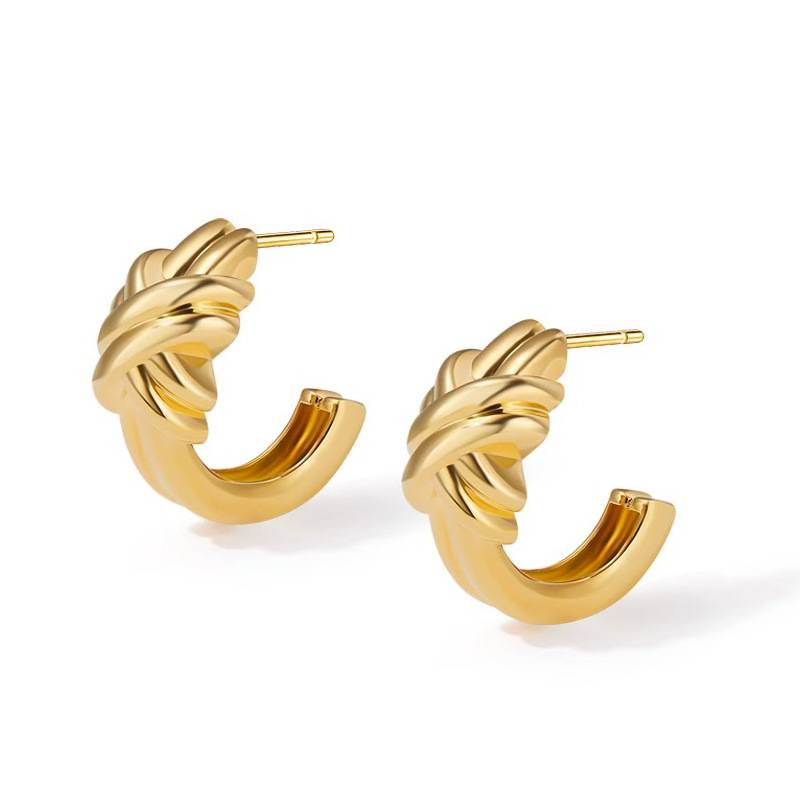 Orecchini a forma di C con avvolgimento di gioielli da donna, leggeri, di lusso, di alta qualità, alla moda francese, versatili, semplici._voghion.com