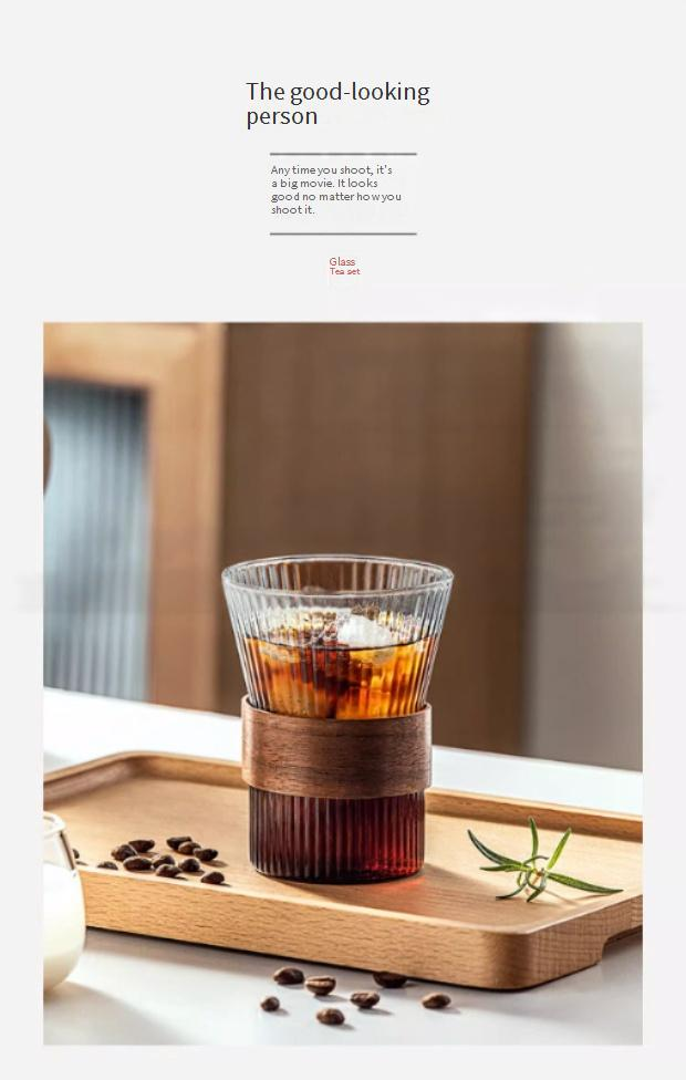 Glasbecher mit vertikalen Streifen – hitzebeständiges, elegantes Design für Eiskaffee und kalte Getränke, perfektes Geschenk und für den Heimgebrauch_voghion.com